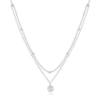 Sterling Silver Double Strand Beads By The Yard Choker Necklace ,