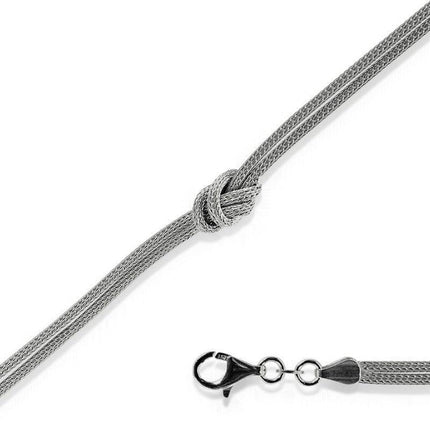 Sterling Silver Double-Strand Center Knot Bracelet, 7" ,