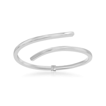 Sterling Silver Double Wave Design Bangle ,