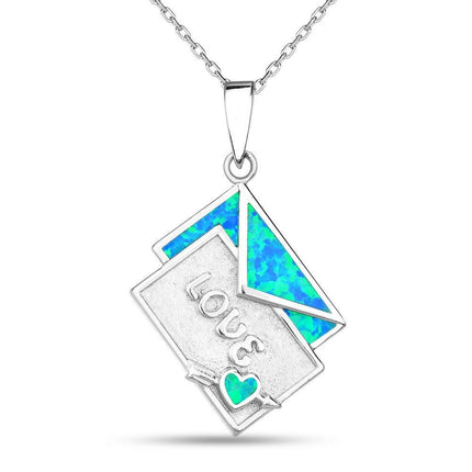 Sterling Silver Envelope and LOVE Letter Pendant ,