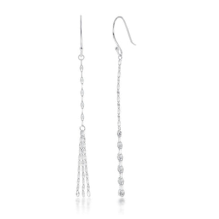 Sterling Silver Fancy Chain Tassel Earrings ,