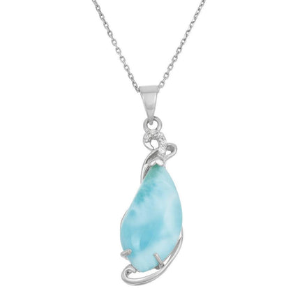 Sterling Silver Fancy Larimar Pendant ,