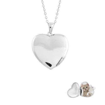 Sterling Silver Flat Heart Locket ,