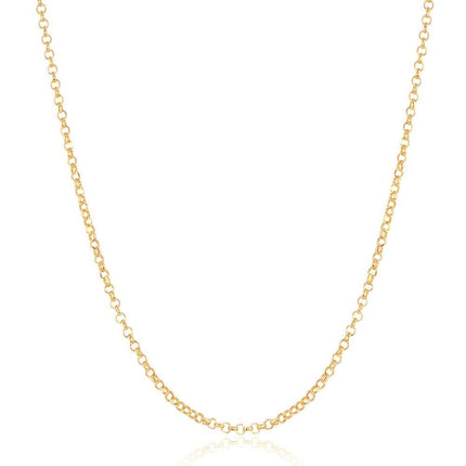 Sterling Silver Gold Plated 0.9mm Cable Chain, 20" ,