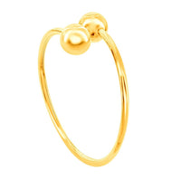 Sterling Silver Gold Plated 12mm Twin Bead Bangle ,