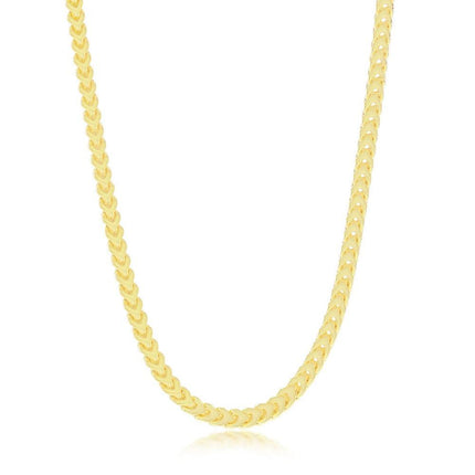 Sterling Silver Gold Plated 3mm Franco Chain, 22" ,