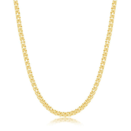 Sterling Silver Gold Plated 3mm Round Coriana Chain ,