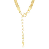 Sterling Silver Gold Plated 5mm Flat Mesh Chain ,
