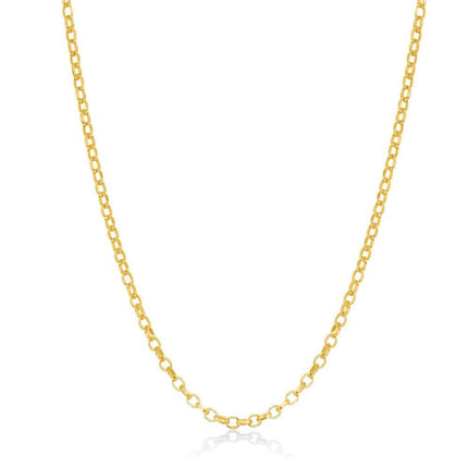 Sterling Silver Gold Plated Diamond-Cut Rolo Chain ,