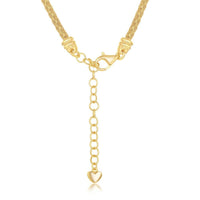 Sterling Silver Gold Plated Diamond-Cut Wire Design Necklace ,