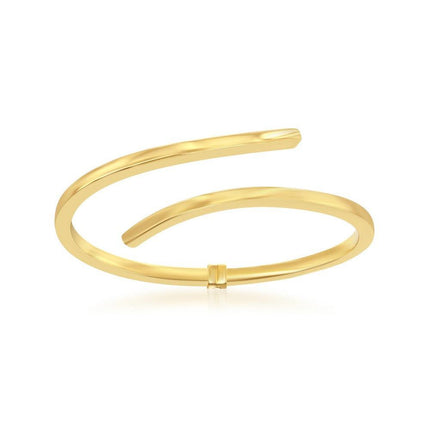 Sterling Silver Gold Plated Double Wave Design Bangle ,
