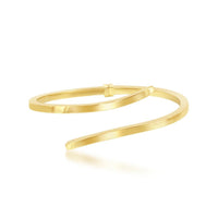 Sterling Silver Gold Plated Double Wave Design Bangle ,
