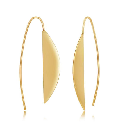 Sterling Silver Gold Plated Half Moon Style Threader Earrings ,