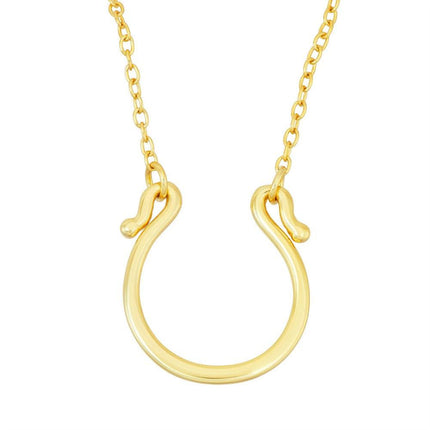 Sterling Silver Gold Plated Horseshoe Necklace ,