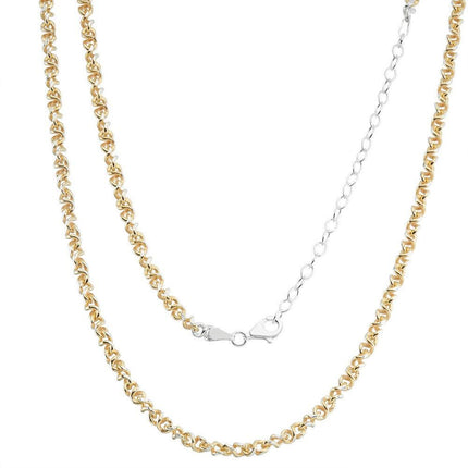 Sterling Silver Gold Plated Infinity Chain, 7" ,
