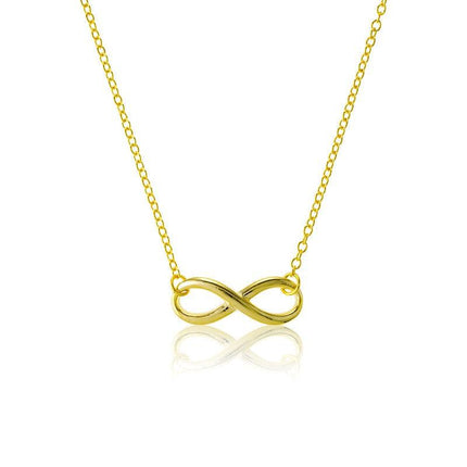 Sterling Silver Gold Plated Infinity Necklace ,
