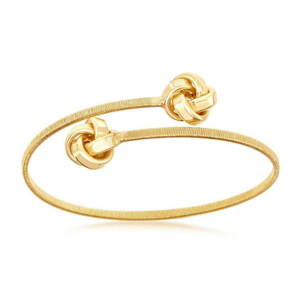 Sterling Silver Gold Plated Love Knot Wire Bangle ,