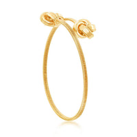 Sterling Silver Gold Plated Love Knot Wire Bangle ,