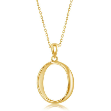 Sterling Silver Gold Plated O Pendant ,