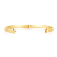 Sterling Silver Gold Plated Plain Hinged Bangle ,
