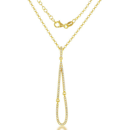 Sterling Silver Gold Plated Teardrop Necklace ,