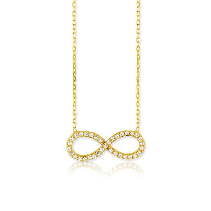 Sterling Silver GP CZ Infinity Necklace ,