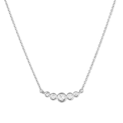 Sterling Silver Graduating Micro Pave CZ Necklace ,