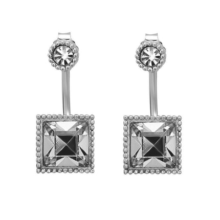 Sterling Silver Grey Crystal Ear Cuff Earrings ,