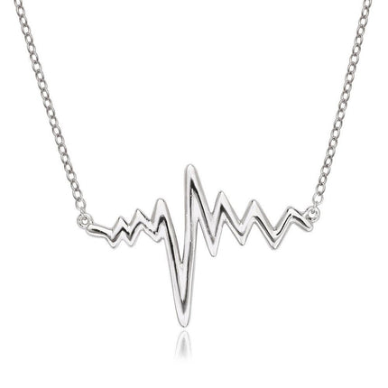 Sterling Silver Heartbeat Necklace ,