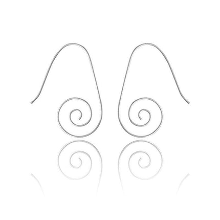 Sterling Silver Hook Swirl Earrings ,