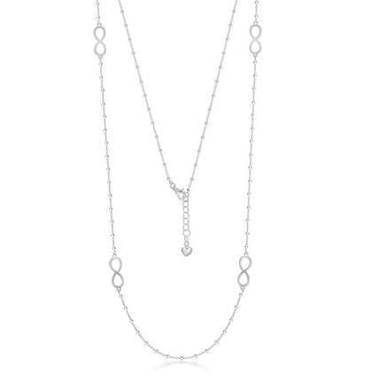 Sterling Silver Infinity Design Beads Necklace ,
