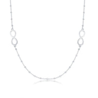 Sterling Silver Infinity Design Beads Necklace ,