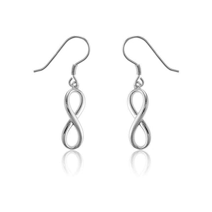 Sterling Silver Infinity "Figure 8" Solid Dangling Earrings ,