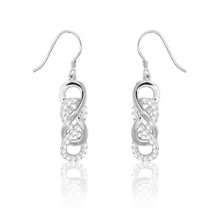 Sterling Silver Interlocking Infinity Earrings ,