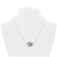 Sterling Silver Large Citrine and Smokey Topaz Necklace ,