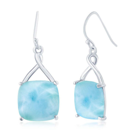 Sterling Silver Larimar Dangle Earrings ,