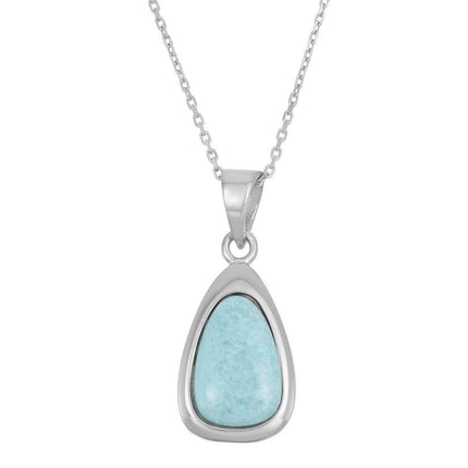Sterling Silver Larimar Teardrop Pendant ,