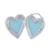 Sterling Silver Leaf Swirl Heart Locket ,