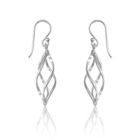 Sterling Silver Lined Oval Earrings ,
