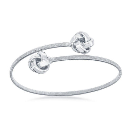 Sterling Silver Love Knot Wire Bangle ,