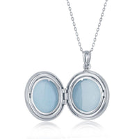 Sterling Silver Matte Angel Wings Round Locket With chain ,