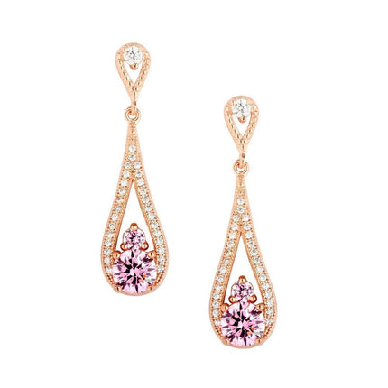 Sterling Silver Micro Pave Teardrop CZ Earrings ,