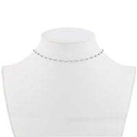 Sterling Silver Moon Cut Bead Choker Necklace ,