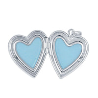 Sterling Silver Mother of Pearl Center Heart Locket ,