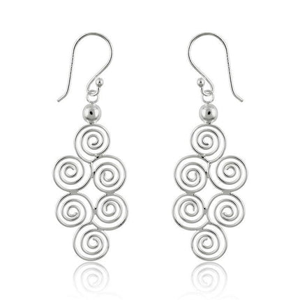 Sterling Silver Multi Swirls Earrings ,