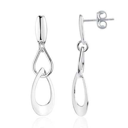 Sterling Silver Multi Tear Shape Earrings ,
