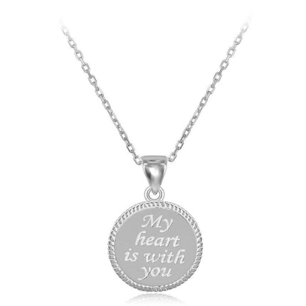 Sterling Silver "My Heart is With You" Pendant Chain ,