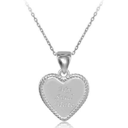Sterling Silver "My Soul Mate Heart" Pendant Chain ,