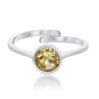 Sterling Silver "November" Citrine Bezel Set Ring ,