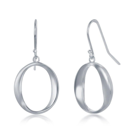 Sterling Silver O Dangling Earrings ,